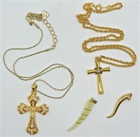 Vintage Cross & Italian Horn Jewelry