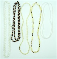 (5) BEADED NECKLACES - BOHO & MORE