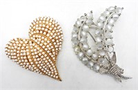 (2) LARGE FASHION BROOCHES