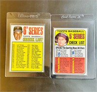Topps 1967 #454 Checklist and 1969 #412 Mantle