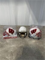 WIsconsin Badgers mini helmets signed by Randy