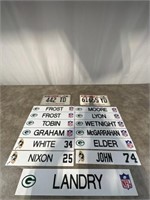 Assortment of Locker name tags and vanity