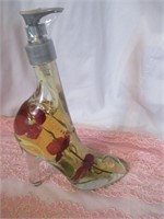 LOT 121 GLASS BOOT SOAP DISPENSER