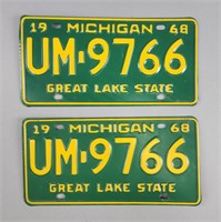1968 Michigan License Plate