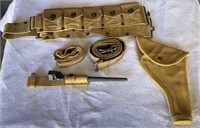 Military Items: Bayonet, Ammo Sling, Holster &