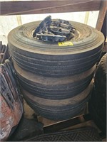 Set of 235/85R16 - 8 hole lug tires & wheels