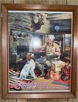 Grandpa & Dog Remington Metal Sign Wood Frame