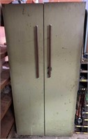 Vintage Green Metal Shop Cabinet