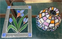 Stained Glass Multi Colored Lamp Shade & Wall Art