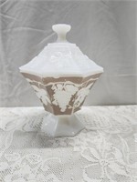 Vintage Milk Glass Covered Candy Dish