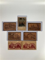 Unique Leather and Wood Postcards.