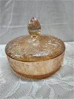 Jeanette Glass Floragold Louisa Covered Candy Dish