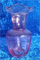 Cranberry Fenton glass vase