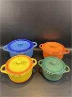 Set of 4 Colorful Parini Stoneware Casserole /