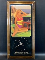 Vintage Snap-on Pinup Girl Advertising Clock