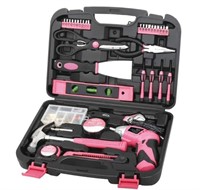Apollo Pink 130 pc Household Tool Kit & case