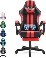 Red Ferghana Gaming Chair with Footrest  Ergo
