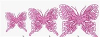 3D glitter pink/purple butterflies