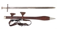 Large Silver Handle & Mounted Kaskara Sword