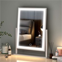 Hollywood Lighted Mirror  3Colors  16in White