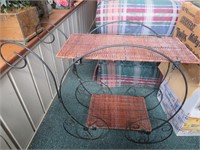 Wicker & Metal Plant Stand - Needs Nuts & Bolts