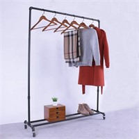 Industrial Pipe Clothing Rack on Wheels