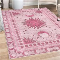 Sun and Moon Decorative Rug 4' x 5' 5""