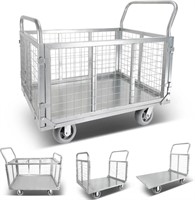 Platform Truck Cart with Cage Foldable Flat
