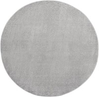 Indoor/Outdoor Silver Grey 6' x Round Area Rug