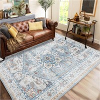 Lbris Rug 8x10 Light Blue/Beige  Non-Slip