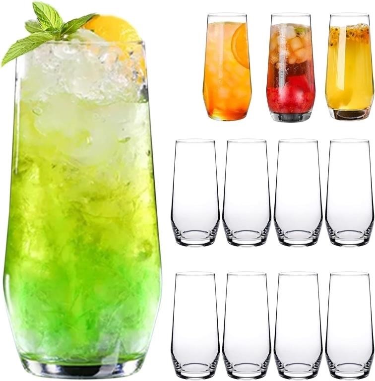 18 oz Drinking Highball Glasses Set of 12