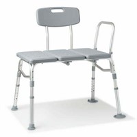 Medline Non-Slip Bath Bench  Adjustable  Gray