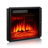 AOXUN 18-in W Black LED Electric Fireplace