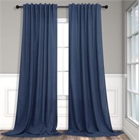 Navy Curtains 108 Inches Long 2 Panels