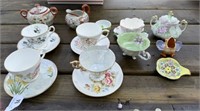 Cups and Saucers, Hand Painted China