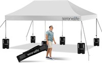 SereneLife Pop Up Canopy Tent 10x20 (White)