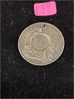 1893/1894 Lima and Guatemala Silver Coin Necklace