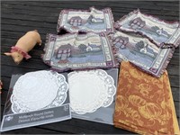 Plastic Pig, Doilies and Placemats