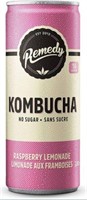 12-Pk Remedy Kombucha Raspberry Lemonade, 330ml