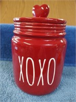 XOXO Ceramic Cookie Jar with Lid - 6" x 8"