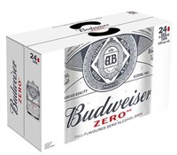 24-Pk Budweiser Zero Non-alcoholic Beer, 355ml
