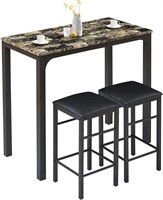 3 Piece Pub Set Modern Rectangular Table for 2