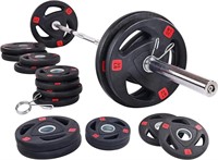 Signature Fitness 325 lb Weight Plate and Bar Set