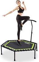 Silent Mini Trampoline with Adjustable Handle Bar