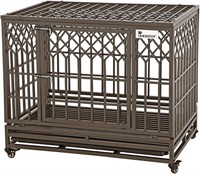 SMONTER Heavy Duty Dog Crate 38", Brown