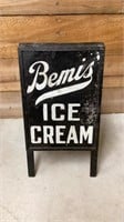 BEMIS ice cream sign 34’’ tall double sided