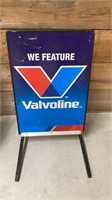 Valvoline oil sign double sided 40in tall