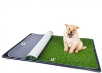 Dog Artificial Grass Pad with Tray 35.4” x 23.6”