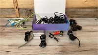 Assortment of chargers and cords