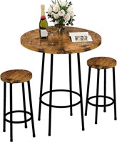 3-Pc Recaceik Pub Dining Set, Modern Round Bar